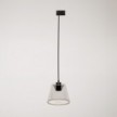 Sospensione per binari con lampadina Ghost a cono smoky