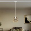 Sospensione per binari con lampadina Ghost a cono smoky