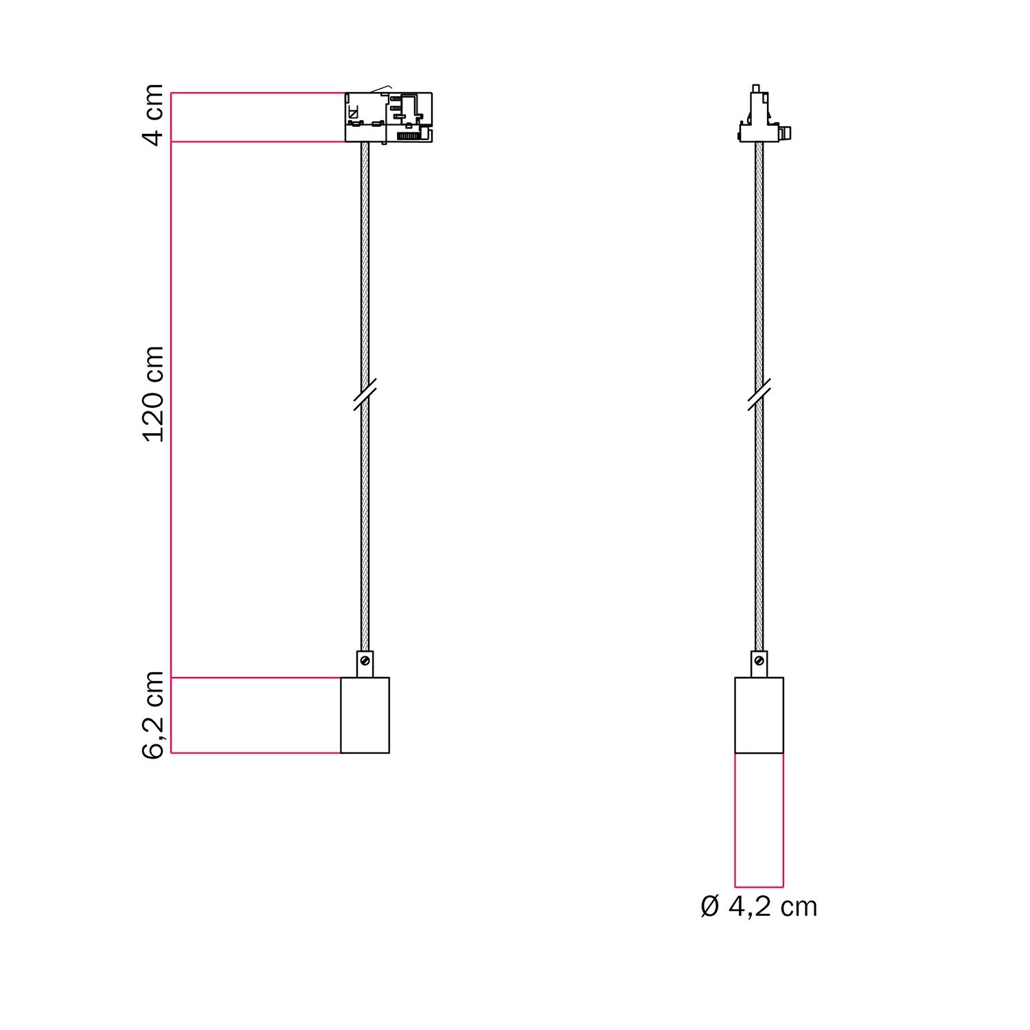 Pendelleuchte aus Metall mit kontrastierender Oberfläche