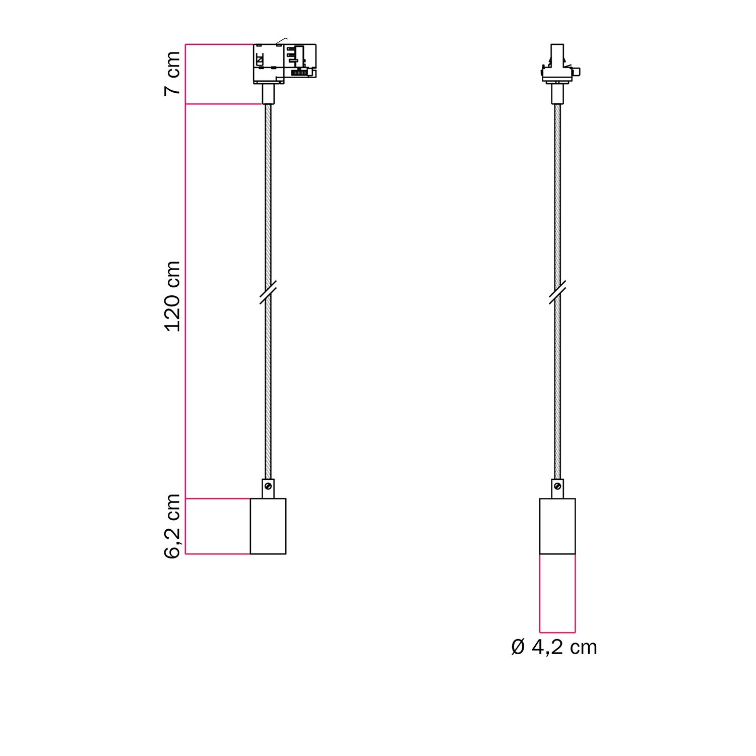 Pendelleuchte aus Metall mit kontrastierender Oberfläche