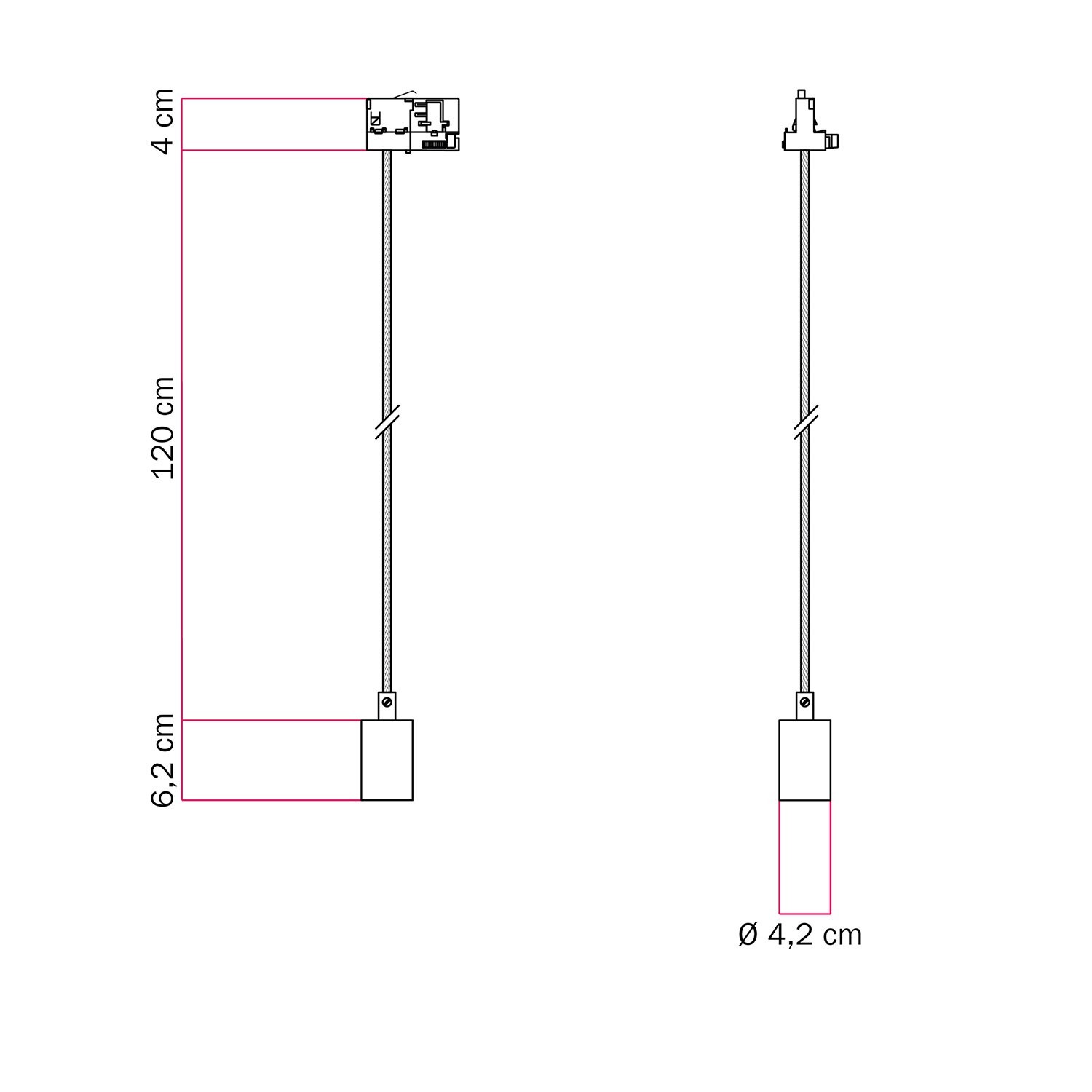 Pendelleuchte aus Metall mit kontrastierender Oberfläche