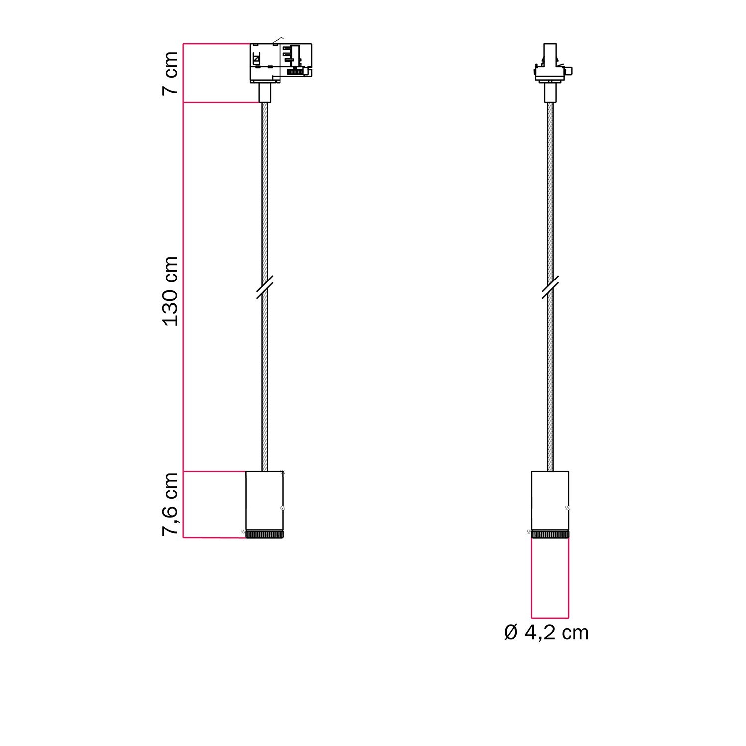 Spot simple Mini Spot GU1d0 pour rails