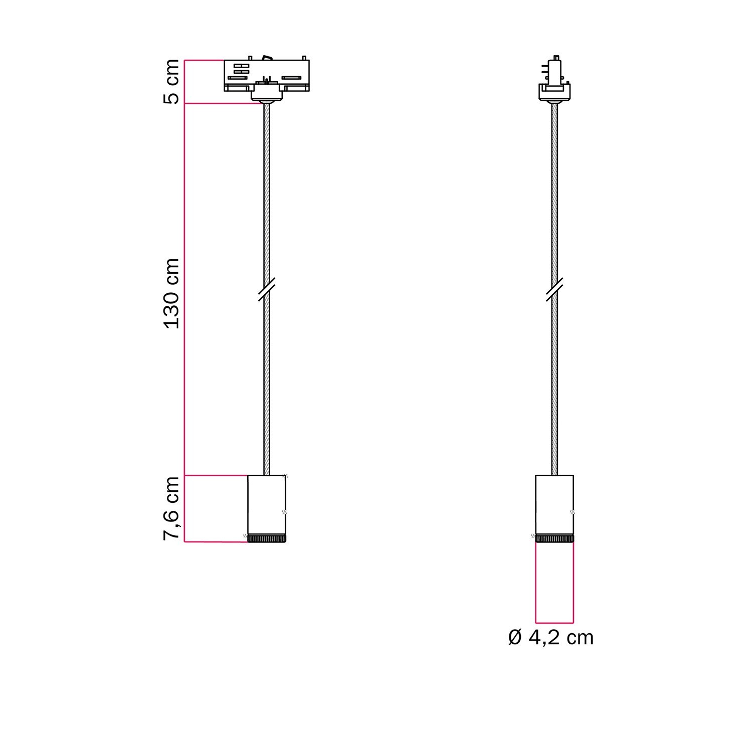 Spot simple Mini Spot GU1d0 pour rails