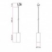 Suspension pour rails avec abat-jour Tub-E14