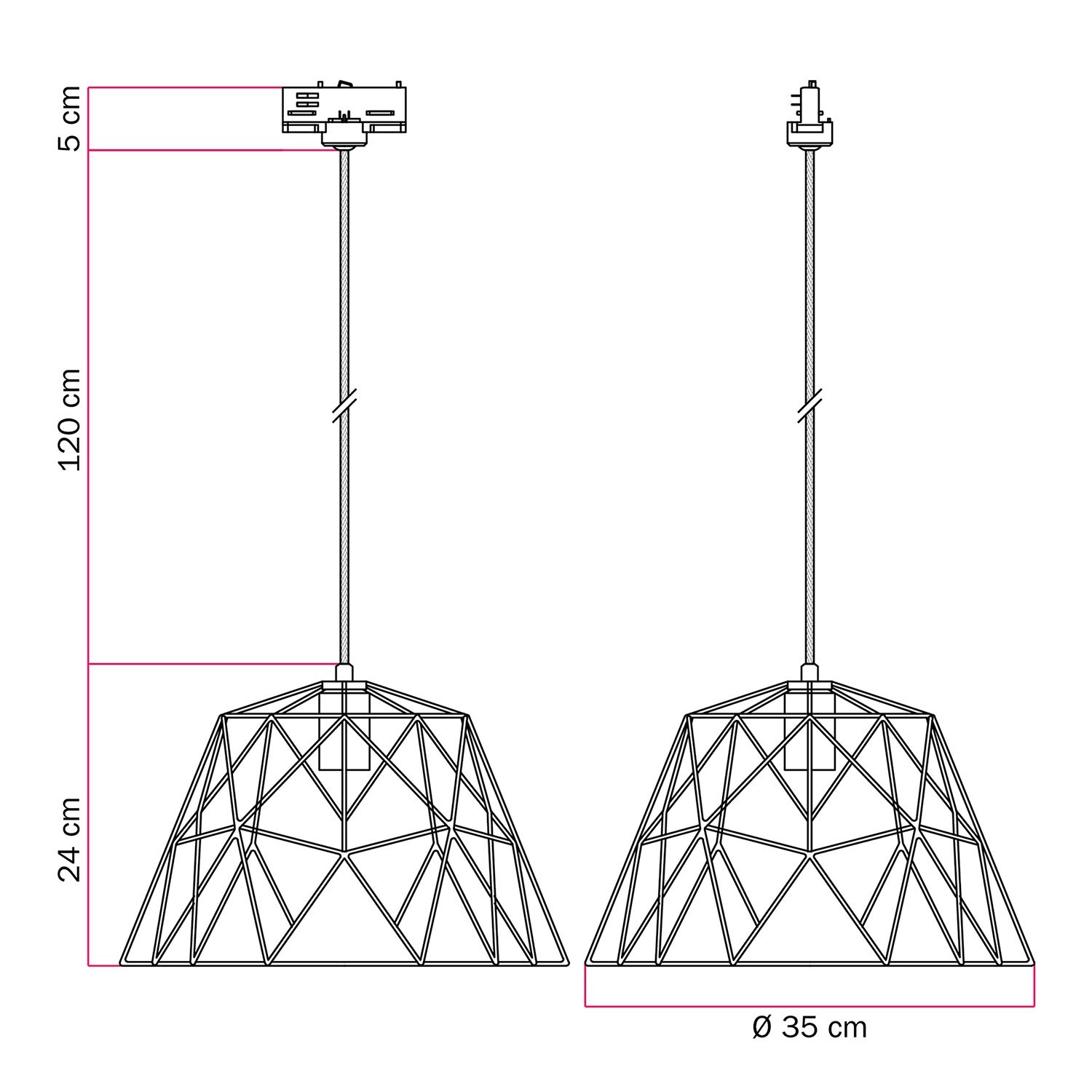 Suspension Dome pour rails