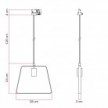 Hängelampe mit Duedì-Schirm Schienensockel