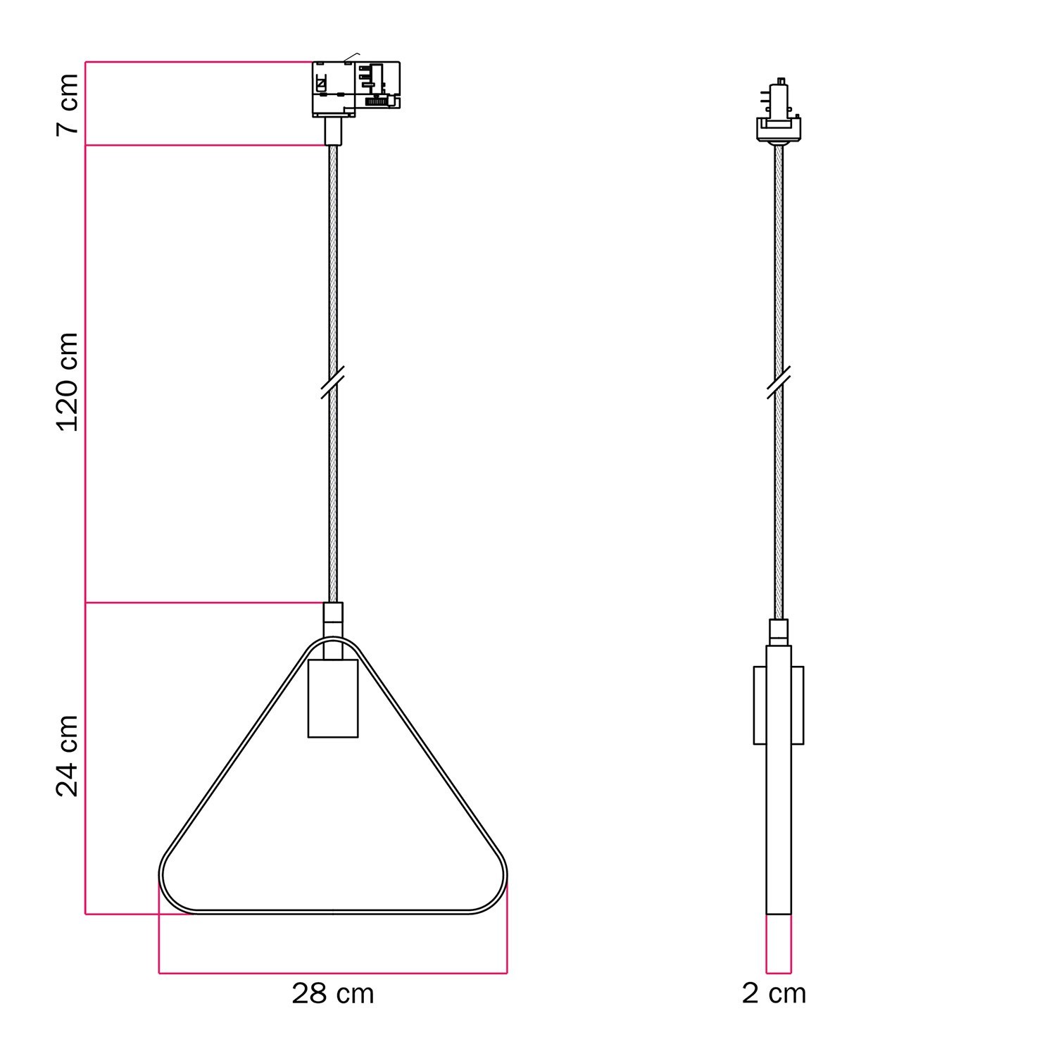 Duedì Apex Schiene Pendelleuchte mit Schirm