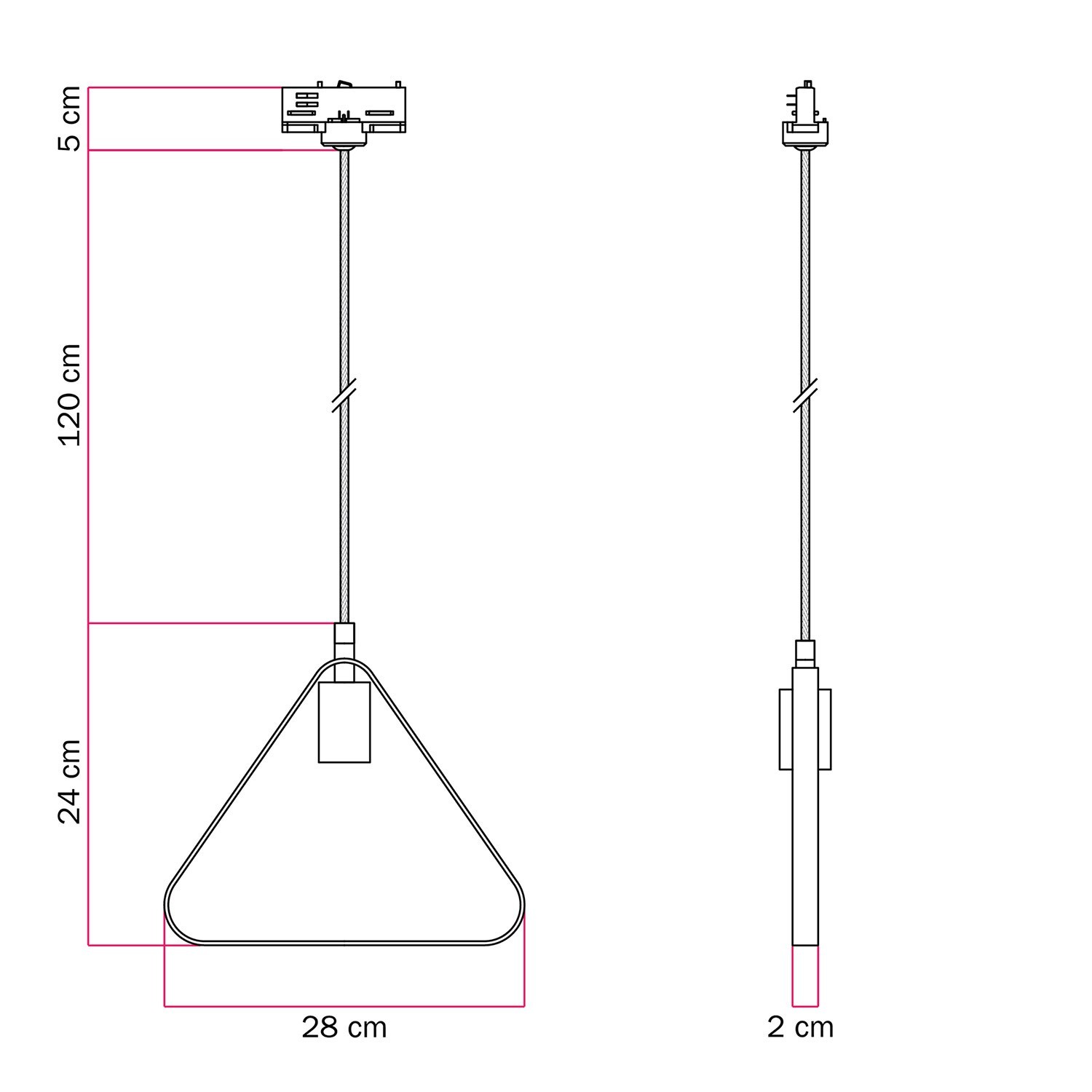 Duedì Apex Schiene Pendelleuchte mit Schirm