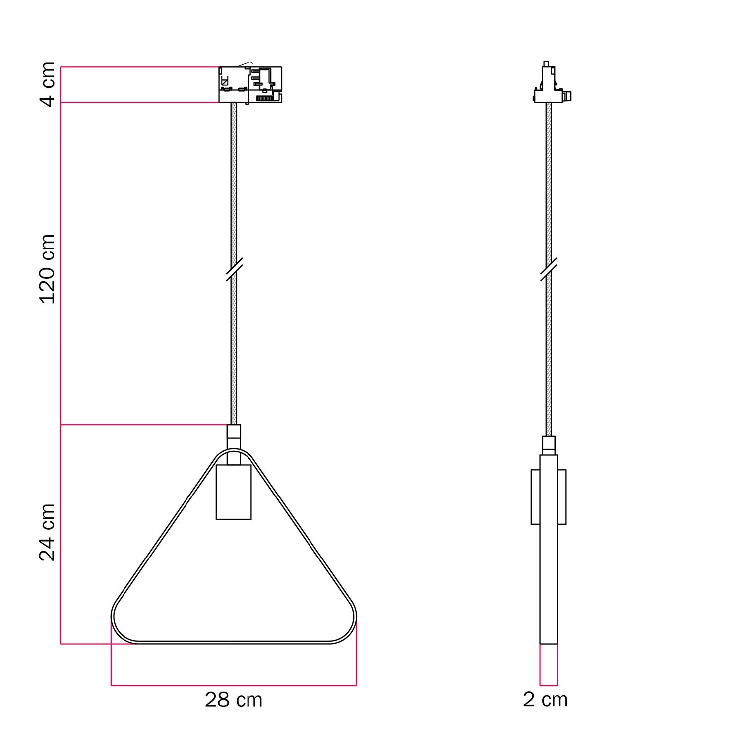 Duedì Apex Schiene Pendelleuchte mit Schirm