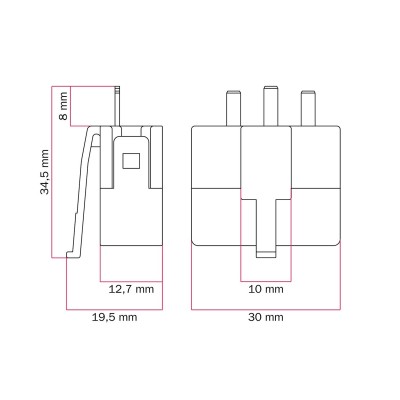 DCL-Leuchtenstecker 2P+E