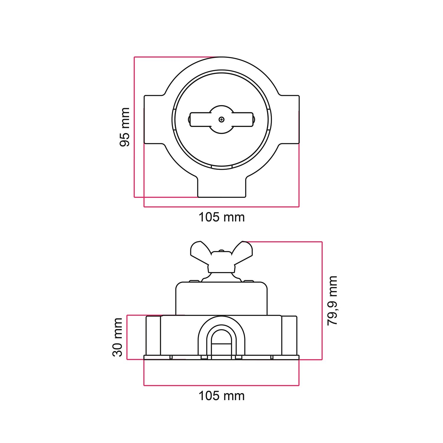 Kit interrupteur/va et vient avec écrou papillon et socle pour Creative-Tubes en porcelaine blanche