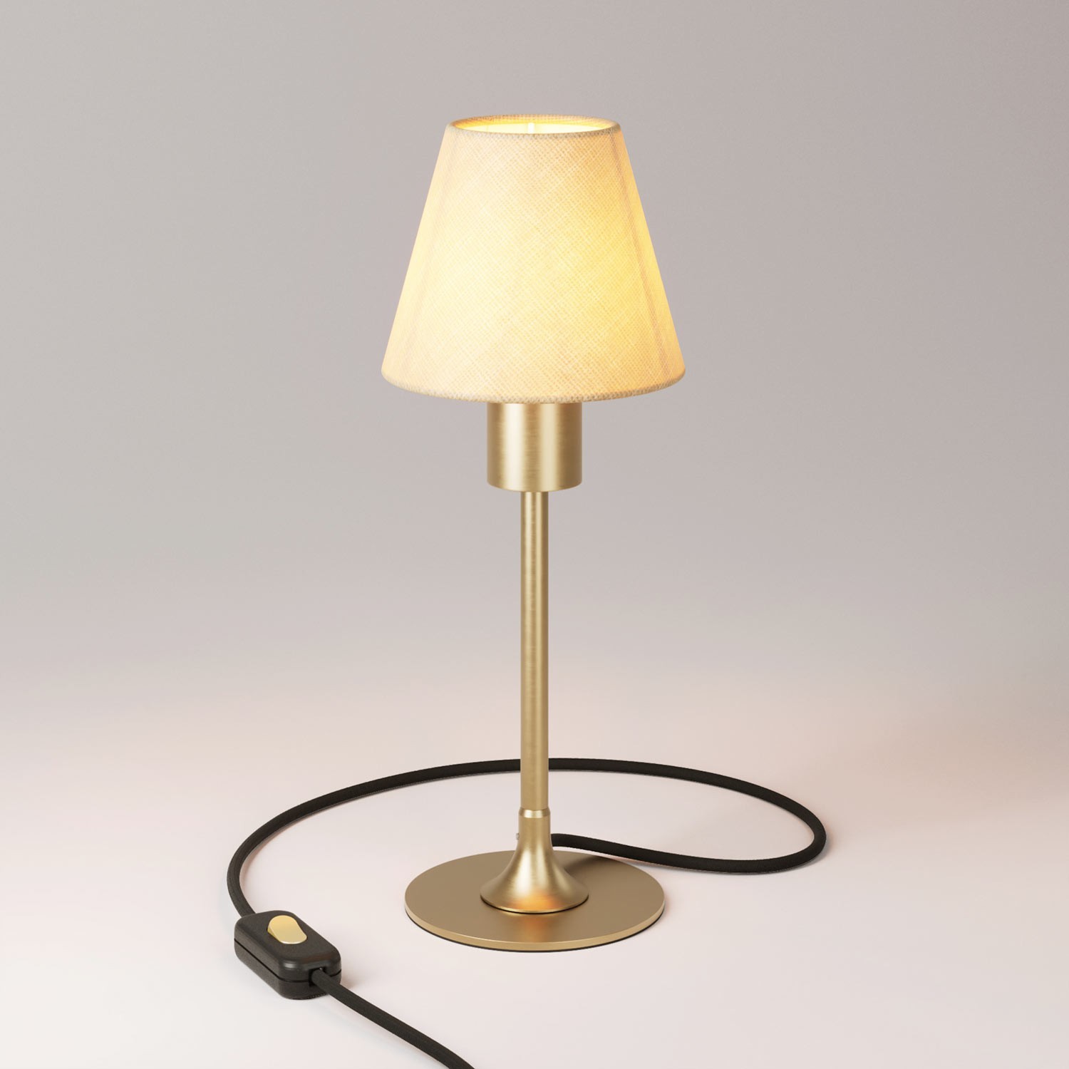 Lampe de table MAG-Y avec socle rond en métal et abat-jour