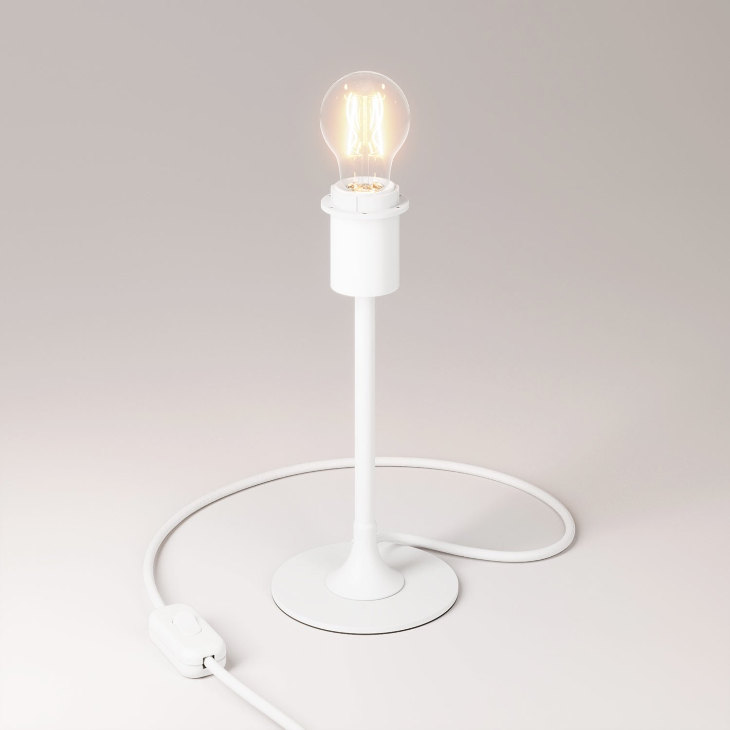 Lampe de table MAG-Y avec socle rond en métal et fixation pour abat-jour