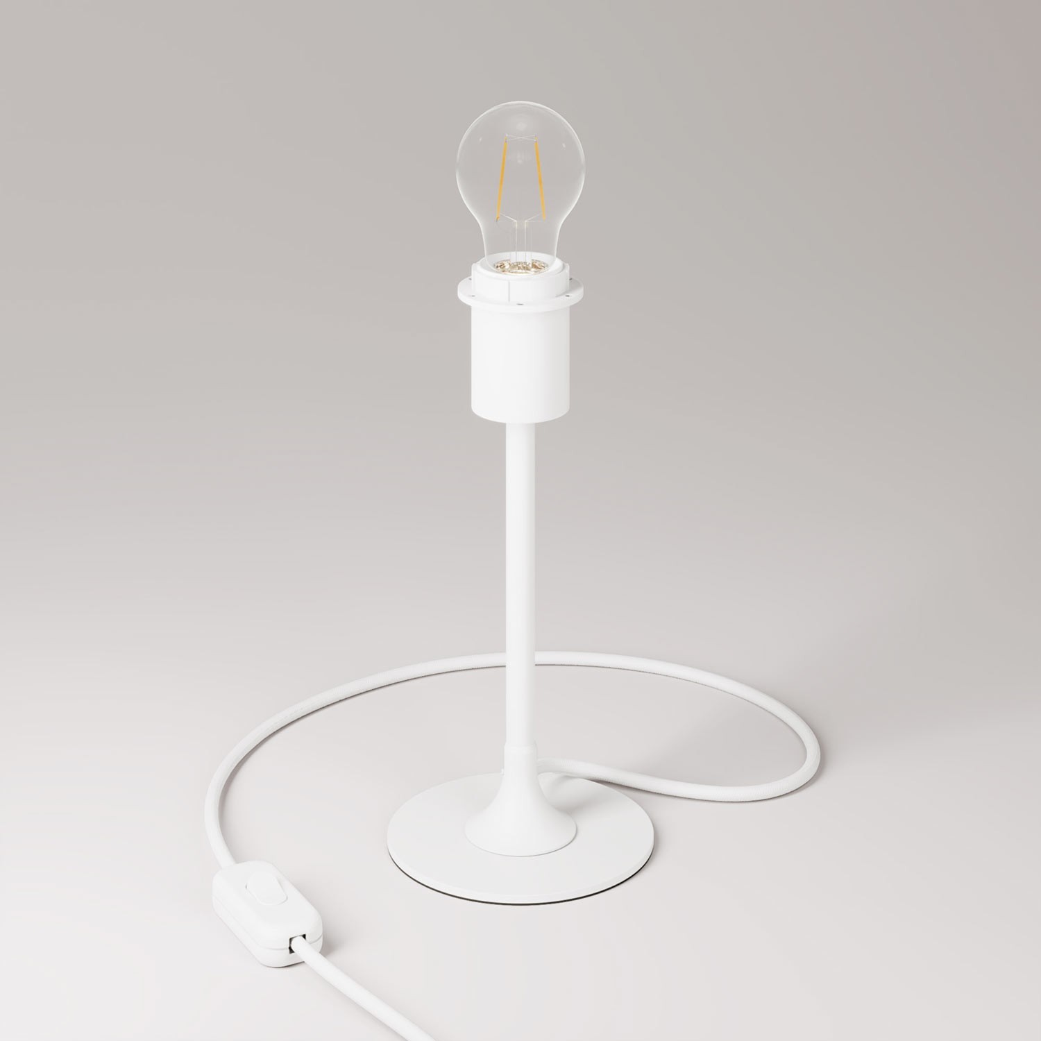 Lampe de table MAG-Y avec socle rond en métal et fixation pour abat-jour