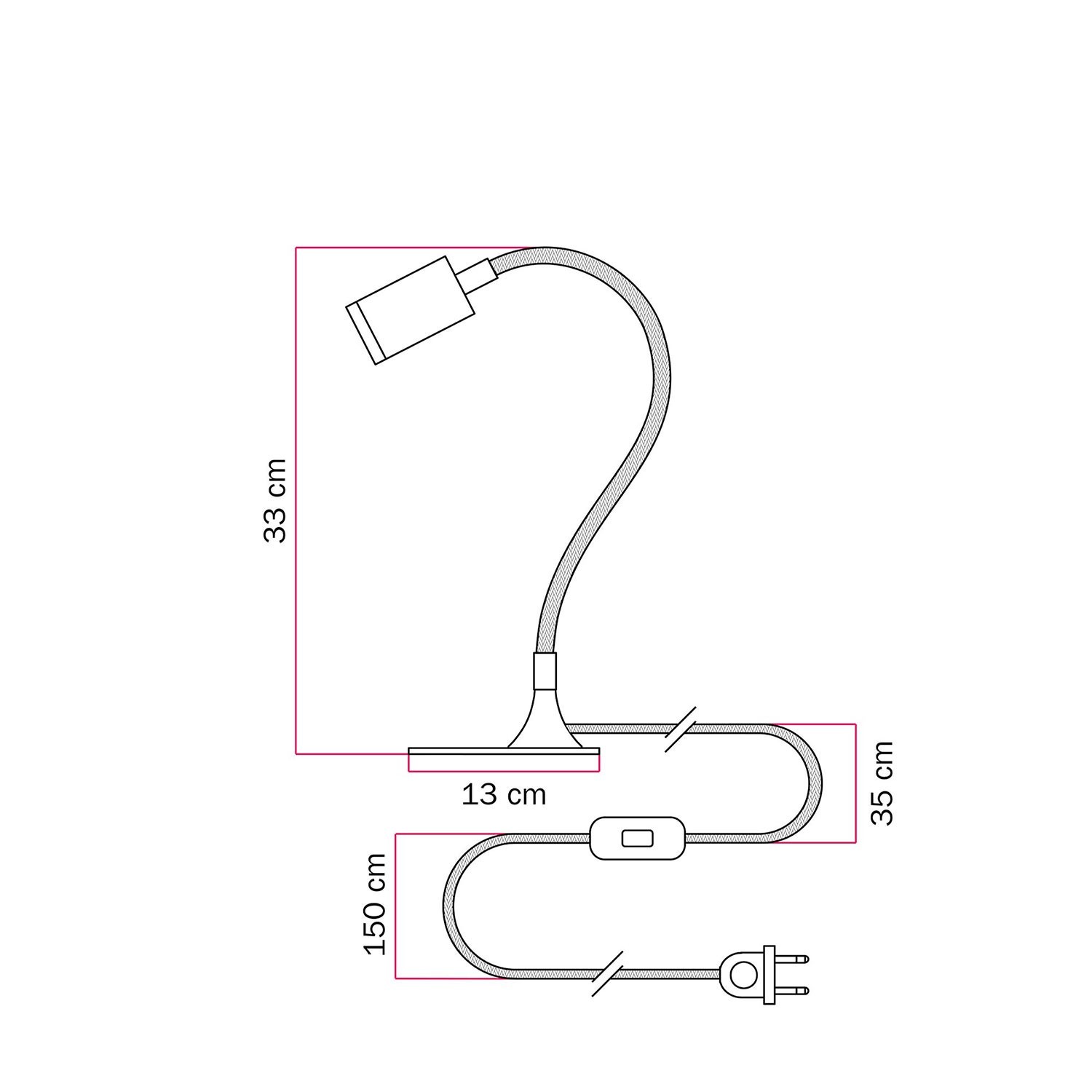 MAG-Y Schreibtischlampe mit Flex, ovalem Metallsockel und Spotlight