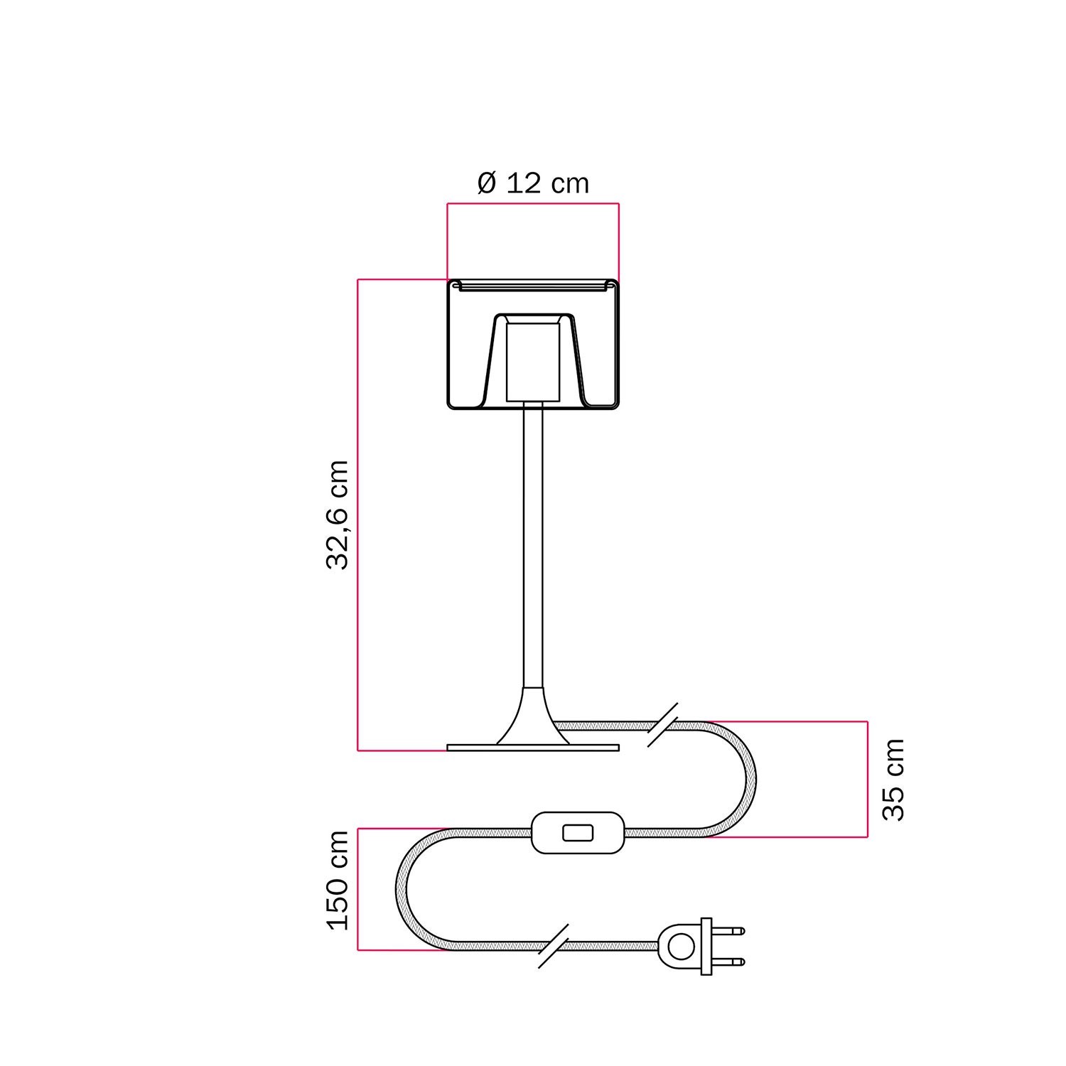 Lampe de table MAG-Y avec base ronde en métal et ampoule Ghost transparente