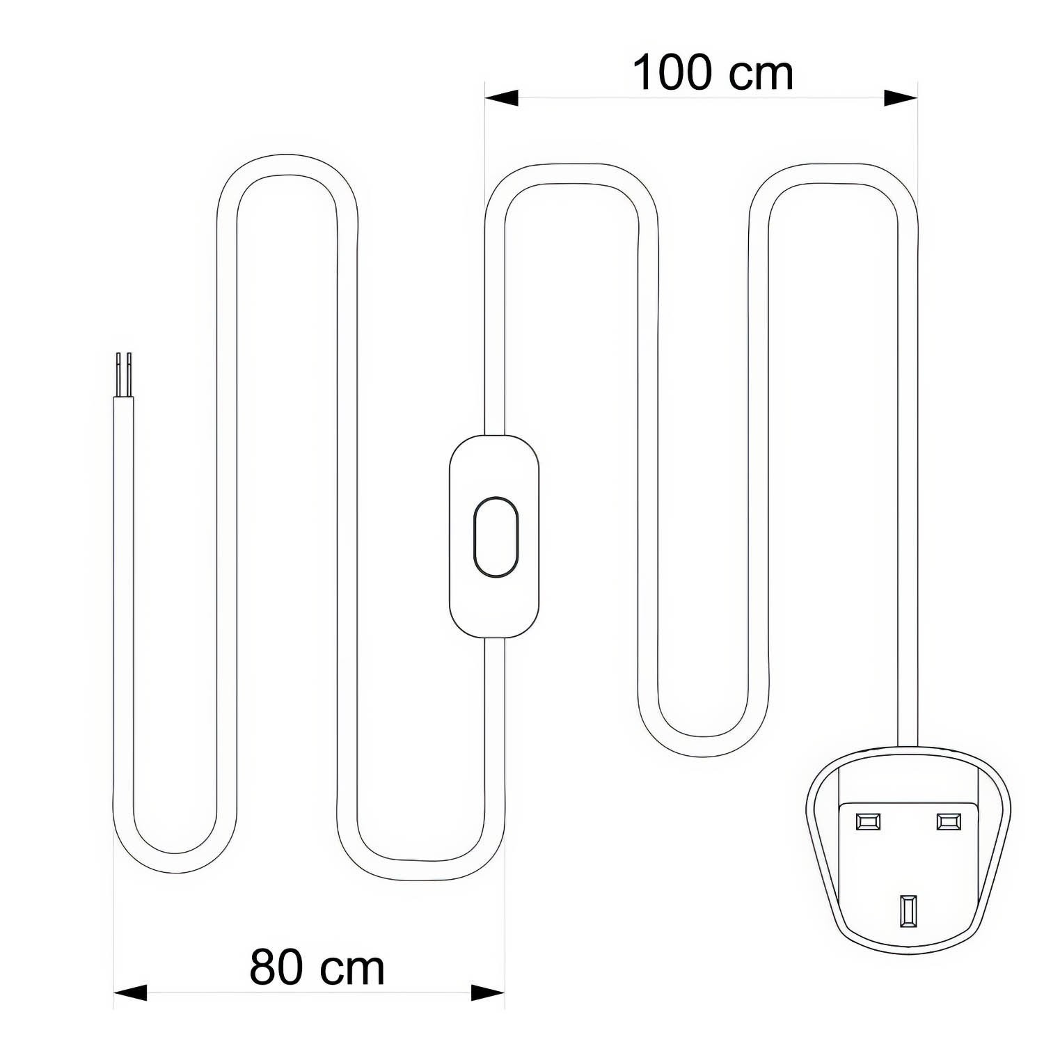 Cablaggio per lampada con cavo senape lucido 1,80 m