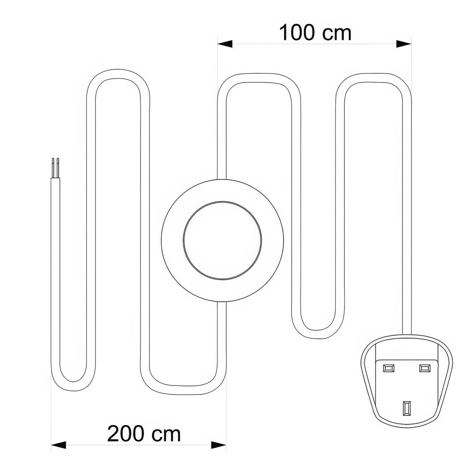 Câblage pour lampe avec cordon tressé noir 3 m