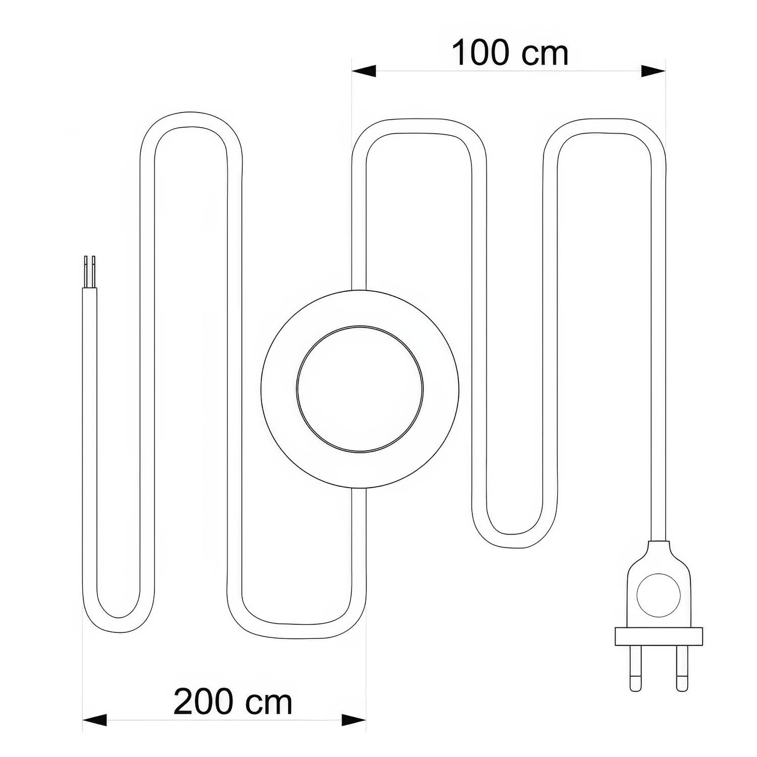 Cablaggio per lampada con cavo senape lucido 3 m