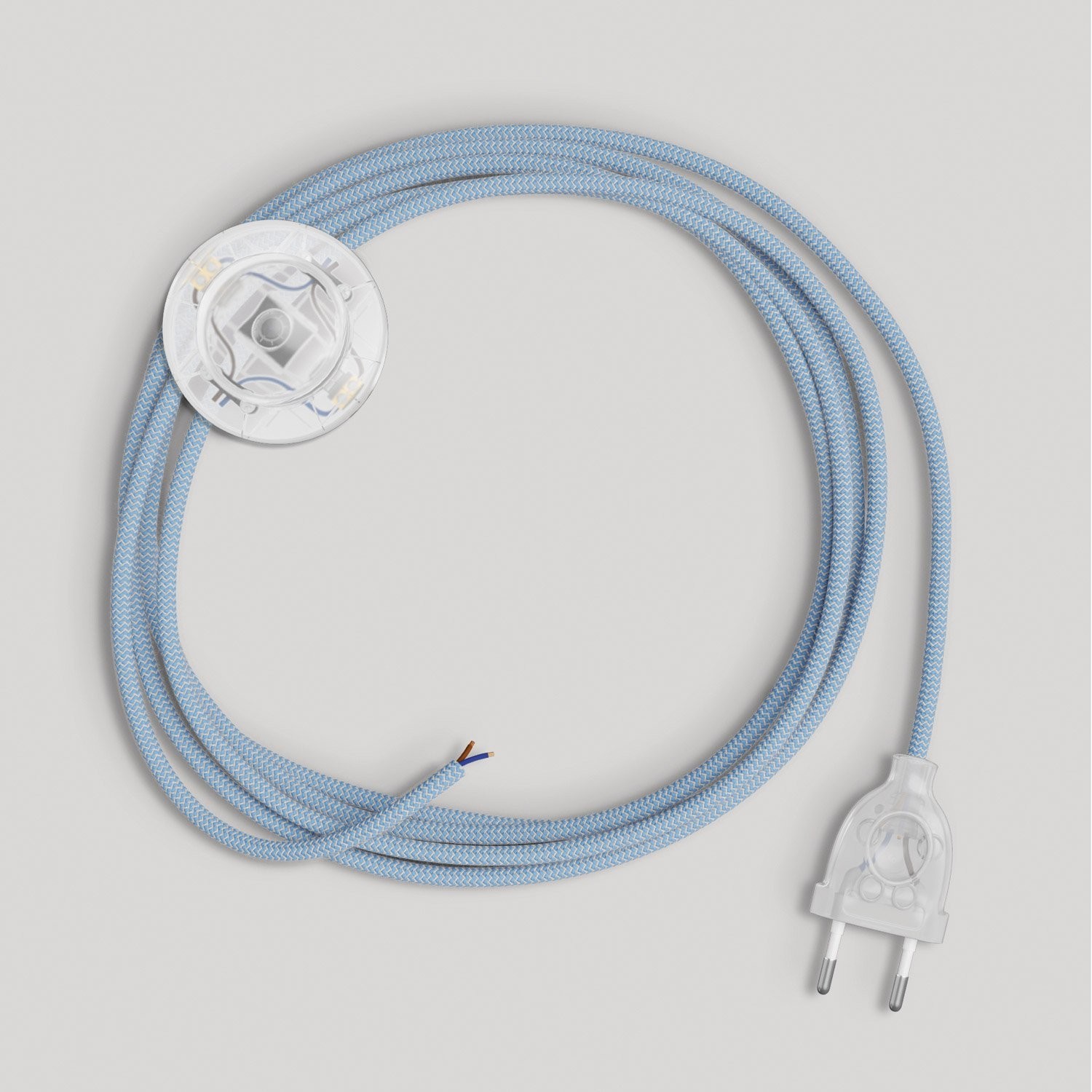 Cablaggio per lampada con cavo blu Steward in cotone 3 m